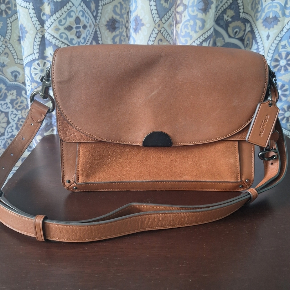 Brown Leather and Suede Coach Dreamer